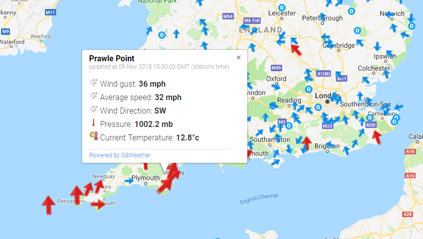 UK Wind Map - Real Weather - Accurate UK Weather Forecasts